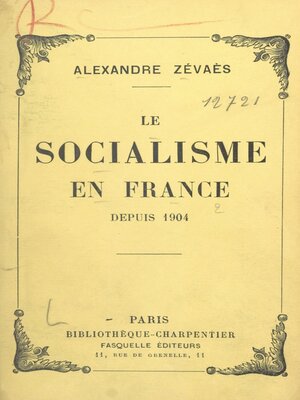 cover image of Le socialisme en France depuis 1904